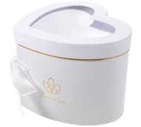 MAGICLULU Boîte D'emballage Présent de Cœur Double Couche Rotative Blanche, Coffret Présents Décoratif pour Fleurs Fraîches et Bijoux, Saint-valentin et Occasions Spéciales