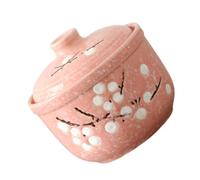 MAGICLULU Bol en Céramique pour Cuisson la Vapeur Rose avec Couvercle Vaisselle Résistante et Élégante pour Œufs en Cocotte et Desserts