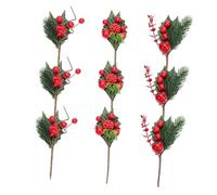 MAGICLULU Bouquet de Baies Artificielles Rouge pour Noël Accessoires Photo et Décoration Style Aléatoire