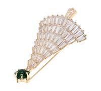 MAGICLULU Broche de Noël Sapin Dorée en Alliage - Épingle Poitrine Décorative Légère pour Femme - Accessoire Hivernal Mode pour Robe, Manteau, Pull - Bijou de Fête Présent Noël