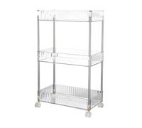 MAGICLULU Chariot Roulant à Trois Niveaux, Léger, Portable, Grosse Capacité | Structure Multi-niveaux, Plastique et Acier Inoxydable, pour Chambre ou Salle de Bain, Usage Mobile