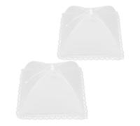MAGICLULU Cloche Alimentaire Couverture Légère et Compacte 2 Pièces en Maille Respirante Pliable Fermeture Élastique Sécurisée pour Fruits et Plateaux Cuisine Étroite