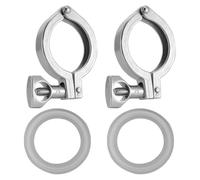 MAGICLULU Colliers de Serrage Tri Clamp Inox 304 avec Joint Silicone, 2 Pièces K50.5φ38, Pinces Robustes à Broche Unique pour Raccord Sanitaire Alimentaire, Pharmaceutique et Industriel