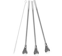 MAGICLULU Cuillère à Paille en Acier Inoxydable Argentée Multifonction avec Brosse de Nettoyage Détachable pour Restaurant et Boutique de Boissons