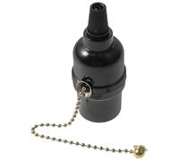 MAGICLULU Douille de Lampe E26 Chaînette en Bakélite Noire, Interrupteur à Tirette Intégré, Accessoire pour Plafonnier Intérieur Compatible Ampoules E26, Modèle Standard US