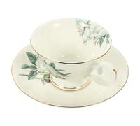 MAGICLULU Ensemble de Tasses à Thé Mug à Café Solide et Pratique avec Soucoupes en Céramique Verte 1 Set Complet pour Bureau ou Salon de Thé