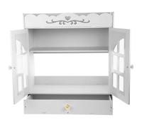 MAGICLULU Étagère de Maquillage Murale, Organisateur de Salle de Bain, Plastique Blanc, Rangement Mural, Double Porte, Protège Poussière, pour Salle de Bain et Toilettes