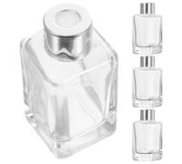 MAGICLULU Flacons de Parfum Rechargeables 4 Pièces 50ml en Verre Argenté avec Étanchéité Design Classique pour Bibliothèque et Coiffeuse
