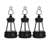 MAGICLULU Lanterne Solaire Suspendue Extérieure en Plastique Noir, Mini Lampes Solaires Chien, Capteur Lumineux Automatique, Pack de 3 pour Camping et Jardin