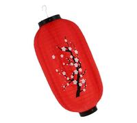 MAGICLULU Lanterne Suspendue Japonaise en Tissu de Soie Rouge Motif Fleur de Prunier, Décorative et Résistante pour Extérieur, Style Classique et Simple pour Jardin et Maison
