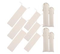 MAGICLULU Lot de 10 Pochettes en Coton et Lin Cordon, Paquet de Rangement pour Couverts et Pailles, Design Simple, Portable et Gain de Place, Travail Camping
