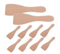 MAGICLULU Lot De 10 Spatules Barbecue En Bois De Hêtre Spatule Plate 5.39 X 1.73 X 0.16 Pouces Poignée Ergonomique Pour Poêle Friture Pizza Cuisson Faciles À Nettoyer