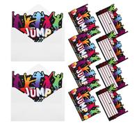 MAGICLULU Lot de 12 Sets de Sets de Invitations D'anniversaire pour Garçon et Filles avec Design Saut Unique en Papier Noir, Faciles à Remplir, pour Fêtes et Célébrations