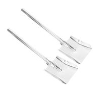 MAGICLULU Lot de 2 Pelles de Jardin en Fer Argenté Tête Extra-large, Fabrication Soignée, Bêche Pratique pour Creuser et Nettoyer Cheminée en Extérieur