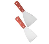 MAGICLULU Lot de 2 Spatules Inox à Manche Bois Argenté, Finition Polie, Faciles à Nettoyer, pour Retourner et Cuisiner Plancha, Barbecue Cuisine Japonaise