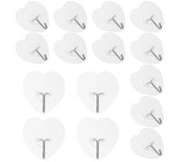 MAGICLULU Lot de 20 Crochets Muraux Adhésifs de Cœur, Robustes et Résistants, en Pvc et Acier Inoxydable, pour Suspendre Plantes et Organiser Espaces