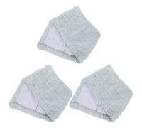 MAGICLULU Lot de 3 Lingettes de Balai en Microfibre Corail, Réutilisables, 30x12 Cm, Couleur Vert Clair, pour Nettoyage Humide et Sec des Sols Délicats, Housses de Balai à Franges Lavables