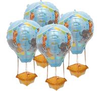 MAGICLULU Lot de 4 Ballons Aluminium 4d Montgolfière pour Décoration Fête D'anniversaire Garçon et Filles, Ornements Colorés pour Décorer Portes et Fenêtres