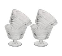 MAGICLULU Lot de 4 Coupes à Dessert en Verre Élégantes Pied, Capacité 9oz, Résistantes la Température et Réutilisables, pour Fêtes et Réunions Décontractées