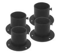 MAGICLULU Lot de 4 Douilles en Acier Inoxydable Noir pour Tringle à Rideaux et Porte-Serviettes, Installation Facile, Support Robuste pour Placard et Salle de Bain