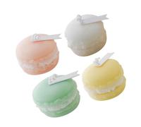 MAGICLULU Lot de 4 Mini Bougies Parfumées de Macaron Cire de Soja et Paraffine, Parfum Riche pour Relaxation, Décoration Élégante pour Mariage ou Usage D'urgence Couleur Aléatoire