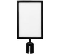 MAGICLULU Métal Cadre De Signalisation a4 Noir Pour Poteau De Guidage Avec Ceinture RéTractable, 44X22X6,5Cm, Double Face, Pour Couloirs, Garages, Bureaux