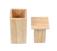 MAGICLULU Porte-Cure-Dents En Chêne Naturel 4.5X4.5X3.5 Pouces Boîte Organisateur Pour Table Cuisine Bureau Décoration Pratique