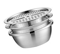 MAGICLULU Râpe Multifonction en Acier Inoxydable 1 Pièce, Trancheur et Éplucheur de Légumes Fonction Passoire, Outil Portable pour Laver le Riz et Préparer Cuisine, Usage Plusieurs styles