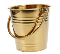 MAGICLULU Seau à Glace Fond Stable et Grosse Ouverture en Acier Inoxydable Or 1,5l avec Poignée Refroidisseur pour Bouteilles de Bière et Vin en Discothèque ou Hôtel