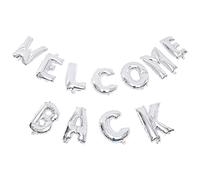 MAGICLULU Set en Film Aluminium de Ballons Lettres Argenté pour Décorations de Bienvenue et Fond Photo, pour Fête de Retrouvailles en Extérieur