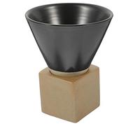 MAGICLULU Tasse à Café en Céramique Noire Vintage 200ml pour Cappuccino avec Design Élégant et Lignes Raffinées, Maison Restaurant