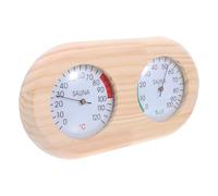MAGICLULU Thermomètre D'humidité en Bois Double Affichage Analogique Précis | Affichage Anti-buée Lisible à Vapeur, Lecture Stable, Fixation Murale ou Table, Design Simple et Élégant