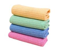 MAGICLULU Torchons en Microfibre 4pcs 30x40cm Ultra Absorbants pour Nettoyage sans Produits Chimiques, Lavette Non Pelucheuse pour Fenêtres et Portes Couleur Aléatoire