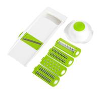 MAGICLULU Trancheuse à Légumes Multifonction Hachoir pour Purée D'avocat et Noix avec 5 Lames en Abs et Acier Inoxydable, Éplucheur Vert avec Protège-main Cuisine