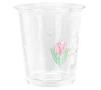 MAGICLULU Verre à Jus Maison en Verre Transparent Motif Lapin Dessin Animé, Design Élégant et Forme Tulipe, pour Salon et Bureau, Expérience de Boisson Améliorée