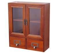 MAGICLULU Vitrine de Bureau Bois Meuble de Rangement Présentoir pour Figurines Étagère de Présentation Armoire