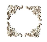 MagiDeal 4pcs Bois Sculpté Applique Figurines en Bois Moulures Cadre pour Décoration, 4cmx4cm