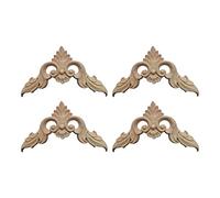 MagiDeal 4Pcs Moulure Décorative Bois Sculpté Mural Applique Figurines en Bois Moulures Cadre pour Décoration,12cmx12cm