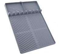 MagiDeal Barbecue Tapis de Support Ustensile Plateau Organisateur Multifonction Résistant à la Chaleur en Silicone Protège-Tablette Pratique pour Outils, Gris