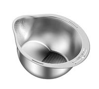MagiDeal Bol de Lavage de Riz, Bol de Rinçage de Riz en Acier Inoxydable, Passoire à Riz avec Crochet, Panier égouttoir Polyvalent, Ustensile de Cuisine pour Légumes et Fruits, Petits Pois