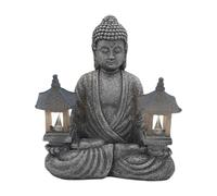 MagiDeal Bouddha Statue Bouddha Extérieur Figurine Décor Light Solar Collections Sculpture religieuse pour le balcon de jardin Ferme de pelouse, Phare