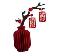 MagiDeal Centre de Table en Forme de nid d'abeille avec Vase, décoration pour Le Nouvel an Chinois 2026, décoration pour Le Festival du Printemps, Salon, Style B