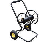 MagiDeal Chariot de Rangement Tuyau Enrouleur Dévidoir Arrosoir avec Tubes Acier 30 Mm et Base Basse Grande de Rangement Raccord Fileté en Laiton Poignée