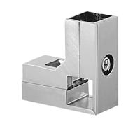 MagiDeal Connecteur de serrage pour tube carré de 1" x 1", boulons en alliage d'aluminium inclus, assemblage simple pour accessoires de stand, matériel de, Silvery L Shape