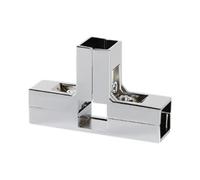 MagiDeal Connecteur de serrage pour tube carré de 1" x 1", boulons en alliage d'aluminium inclus, assemblage simple pour accessoires de stand, matériel de, Silvery T Shape
