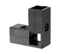 MagiDeal Connecteur de serrage pour tube carré de 1" x 1", boulons en alliage d'aluminium inclus, assemblage simple pour accessoires de stand, matériel de, Black L Shape