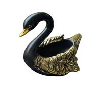 MagiDeal Contenant Décoratif Cygne Bol de Rangement Coupe Organisateur Sculpture Ornement en Résine Pratique Adapté à Entrée Coiffeuse Plan Bureau Décoration, Noir Et Or, 16.8 11.4 14.8