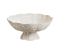 MagiDeal Coupe à fruits, porte-légumes, plat à pâtes, bol décoratif sur pied avec trou d'évacuation, idéal pour une table de bureau, un centre de table ou, Blanc
