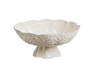 MagiDeal Coupe à fruits, porte-légumes, plat à pâtes, bol décoratif sur pied avec trou d'évacuation, idéal pour une table de bureau, un centre de table ou, Blanc
