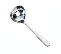 MagiDeal Cuillère en Acier Inoxydable Louche Ustensile pour Potage Manche Solide Polissage Brillant Drainage Efficace Ergonomie Avancée Convient pour Buffet, Argent, Cuillère Courte+Épaisse